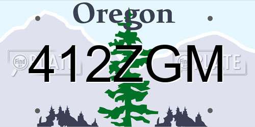 412ZGM Oregon License Plate