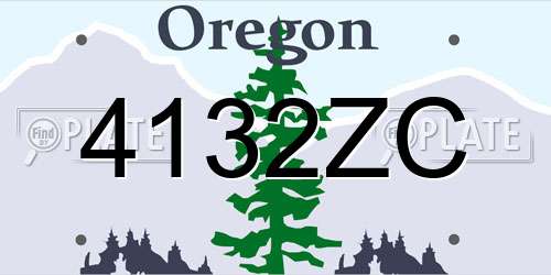 4132ZC Oregon License Plate