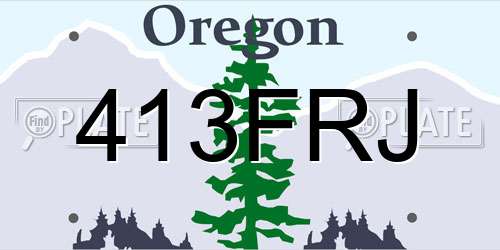 413FRJ Oregon License Plate