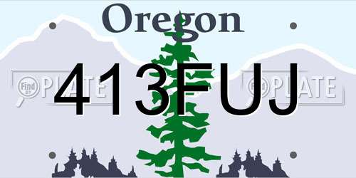 413FUJ Oregon License Plate