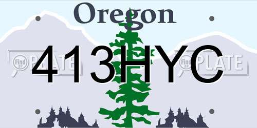 413HYC Oregon License Plate
