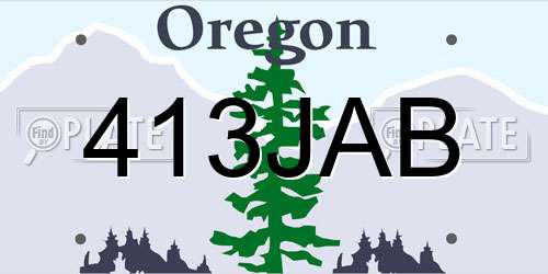 413JAB Oregon License Plate