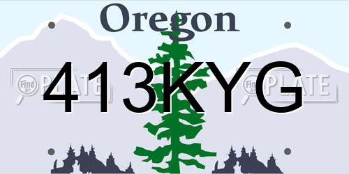 413KYG Oregon License Plate