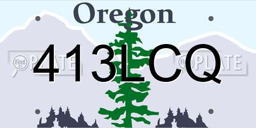 413LCQ Oregon License Plate