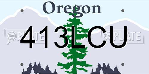 413LCU Oregon License Plate