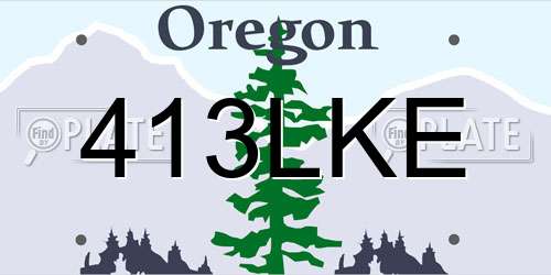 413LKE Oregon License Plate