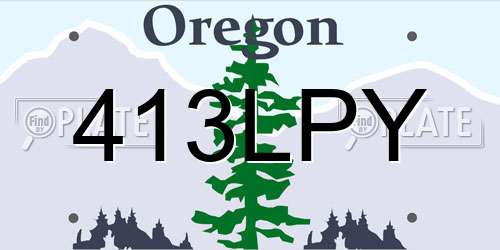 413LPY Oregon License Plate