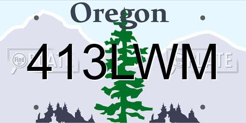 413LWM Oregon License Plate