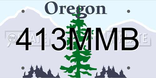 413MMB Oregon License Plate