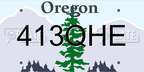 413QHE Oregon License Plate