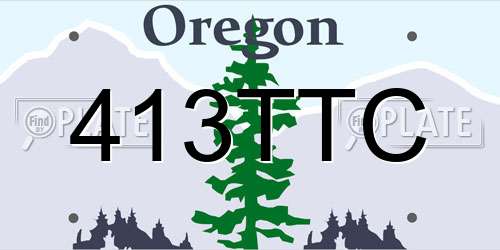 413TTC Oregon License Plate