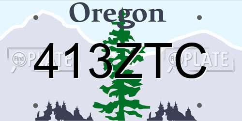 413ZTC Oregon License Plate