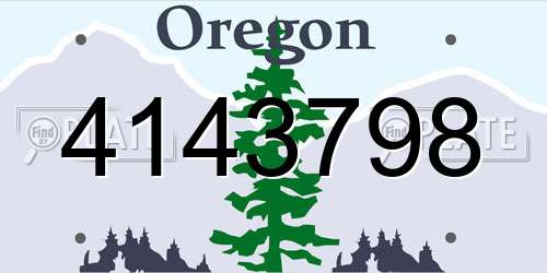 4143798 Oregon License Plate
