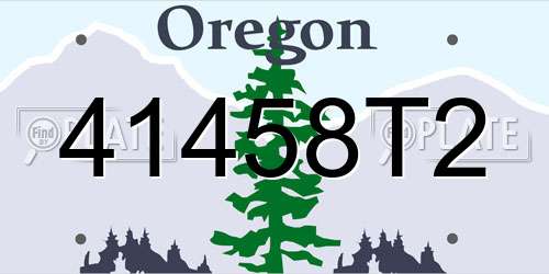 41458T2 Oregon License Plate