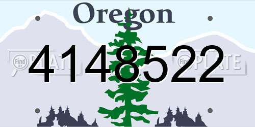 4148522 Oregon License Plate