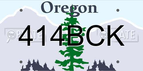 414BCK Oregon License Plate