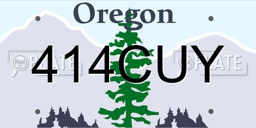 414CUY Oregon License Plate