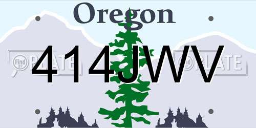 414JWV Oregon License Plate