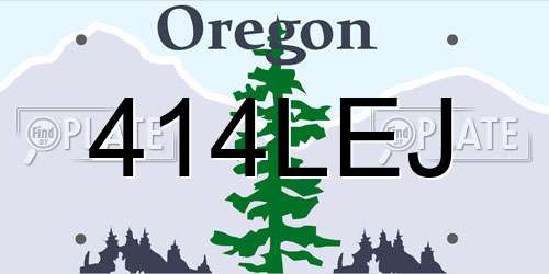 414LEJ Oregon License Plate