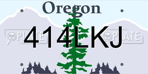 414LKJ Oregon License Plate