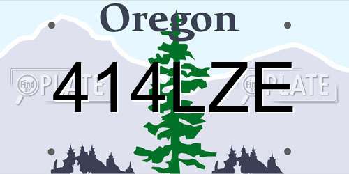 414LZE Oregon License Plate