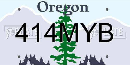 414MYB Oregon License Plate