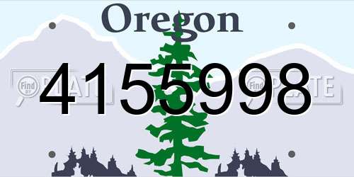 4155998 Oregon License Plate