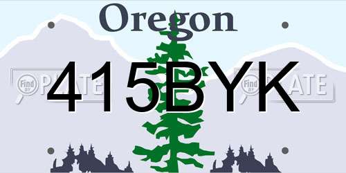 415BYK Oregon License Plate