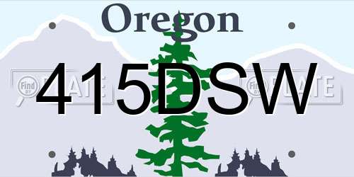 415DSW Oregon License Plate