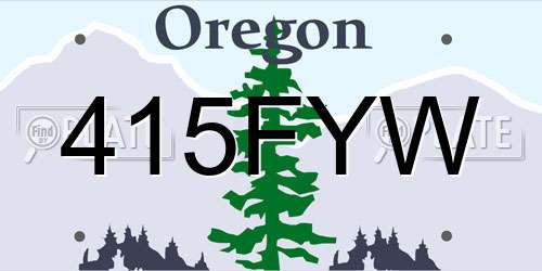 415FYW Oregon License Plate