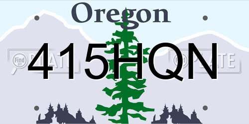 415HQN Oregon License Plate