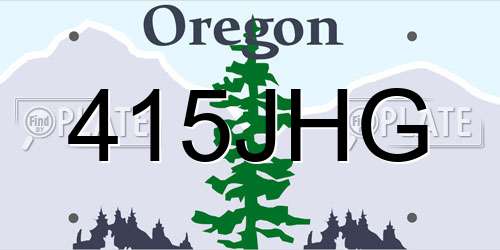 415JHG Oregon License Plate