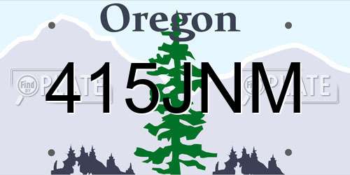 415JNM Oregon License Plate