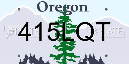 415LQT Oregon License Plate