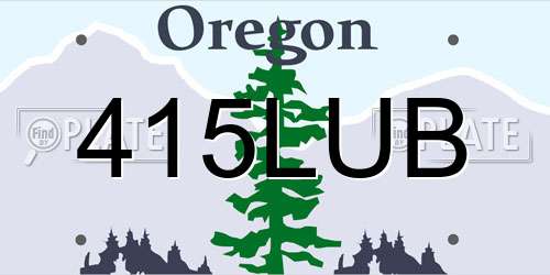 415LUB Oregon License Plate