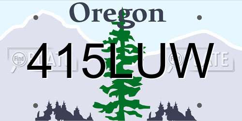 415LUW Oregon License Plate