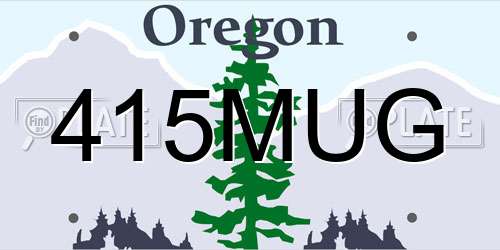 415MUG Oregon License Plate