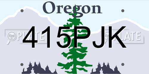 415PJK Oregon License Plate