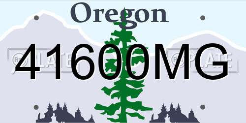 41600MG Oregon License Plate