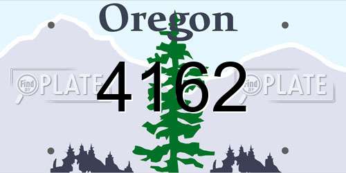 4162 Oregon License Plate