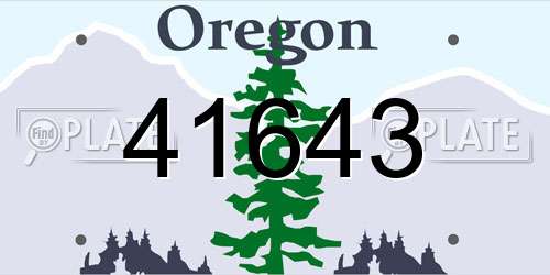 41643 Oregon License Plate