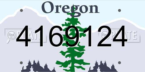 4169124 Oregon License Plate