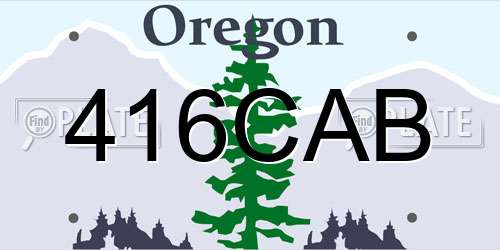 416CAB Oregon License Plate
