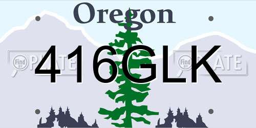 416GLK Oregon License Plate