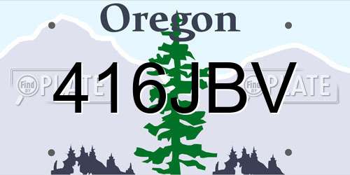 416JBV Oregon License Plate