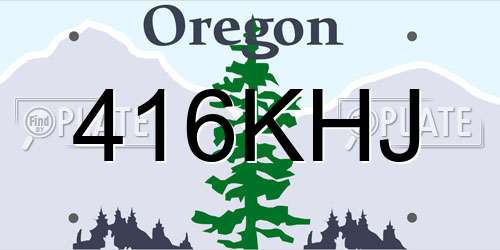 416KHJ Oregon License Plate