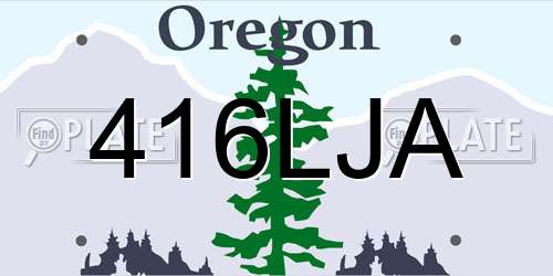 416LJA Oregon License Plate