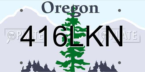 416LKN Oregon License Plate
