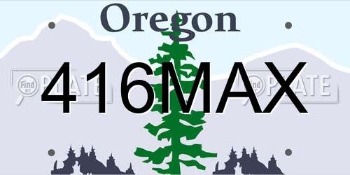416MAX Oregon License Plate