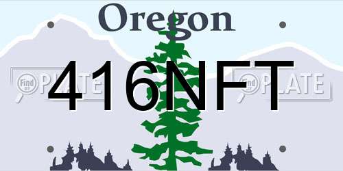 416NFT Oregon License Plate